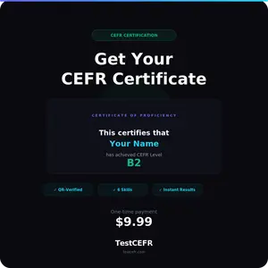 CEFR certificate preview